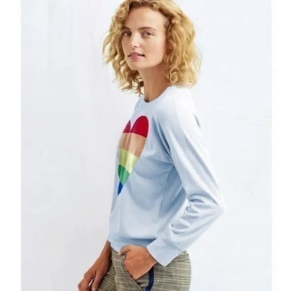 Sundry Rainbow heart Sweatshirt